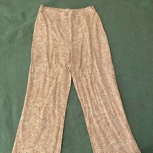 Glassons Pink + White Zebra Linen Pants
